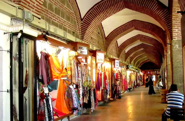Interior of the historic silk market in Bursa