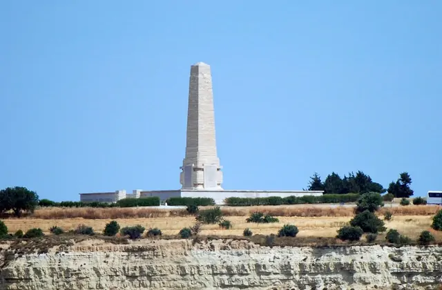Front view of Cape Helles Memorial in Gallipoli Canakkale