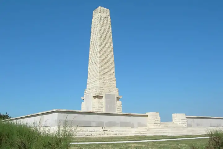 Cape Helles Memorial monument view at Gallipoli in Turkey