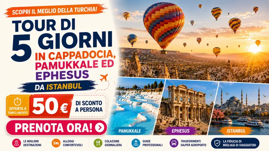 Tour di 5 giorni in Cappadocia, Pamukkale ed Ephesus da Istanbul