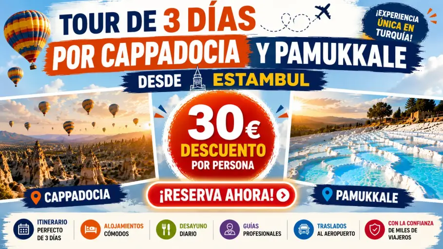 Tour de 3 dias por Cappadocia y Pamukkale desde Istanbul