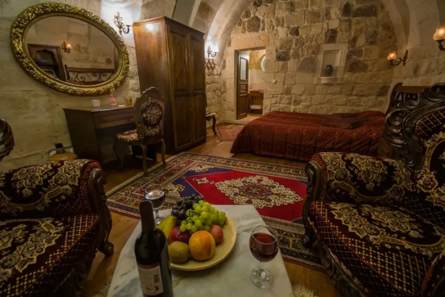 Traditional Turkish-style rooms at Assiana Cave House in Ürgüp