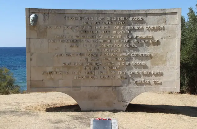 Memorials at Gallipoli feature the languages and insignia of multiple nations, creating a multilingual archive of sorrow and national sacrifice inscribed in stone.